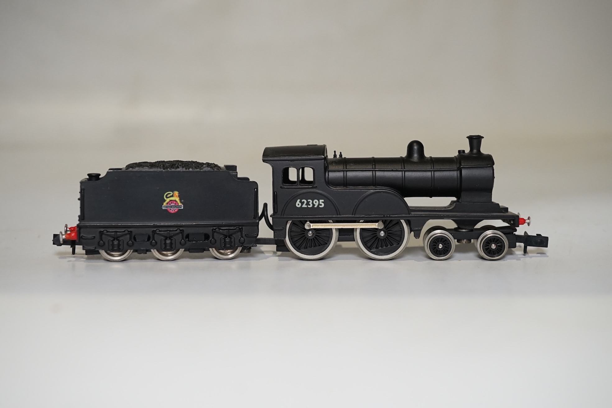 Three boxed Union Mills Models N gauge railway BR locomotives; a Class G2, 49078, a Class D20, 62395, and a Class 2P, 40323. Condition - good.